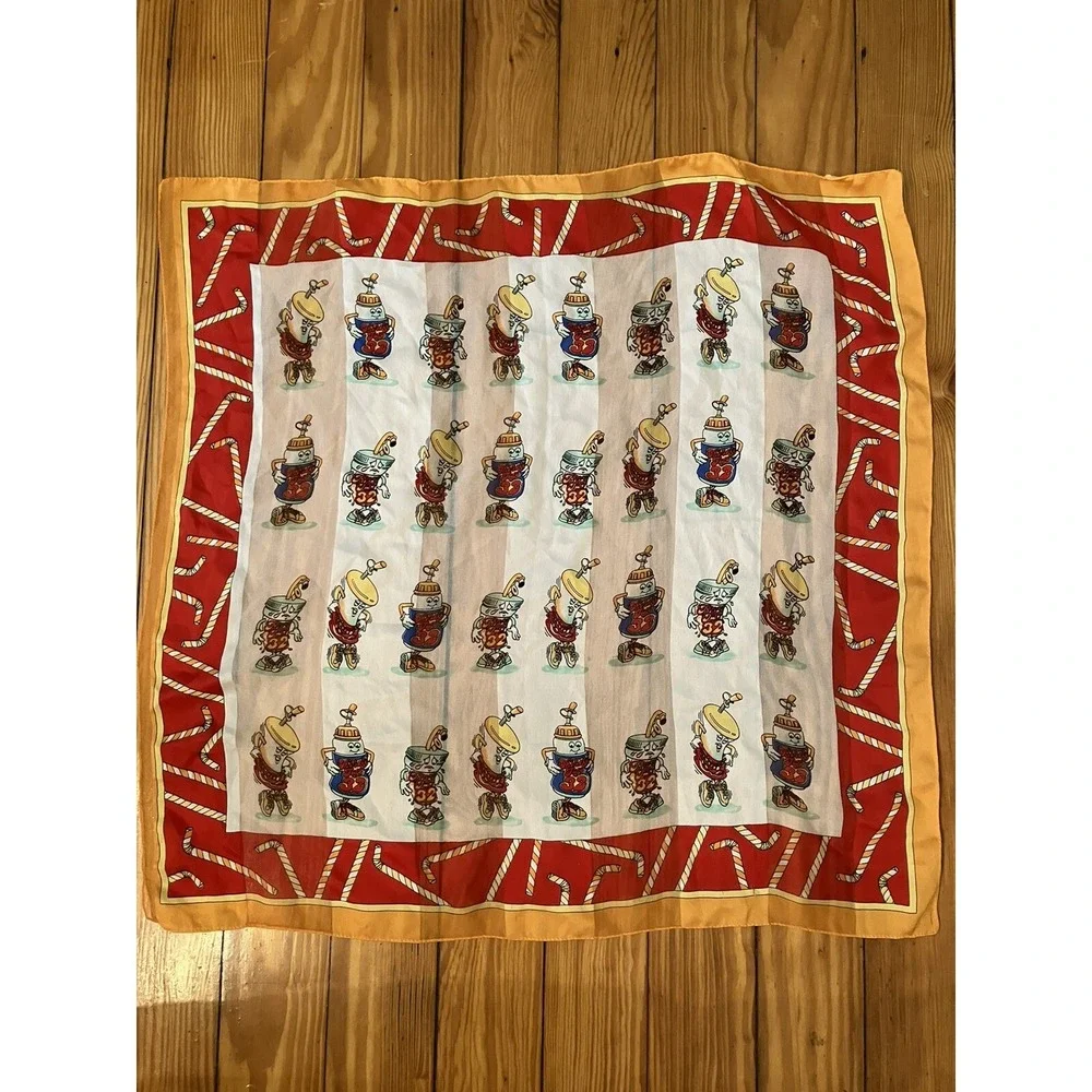 Thirsty Two Scarf 32  AM PM MINI MART Multicolor Happy Juice Slurpee 23x23 - Picture 6 of 10